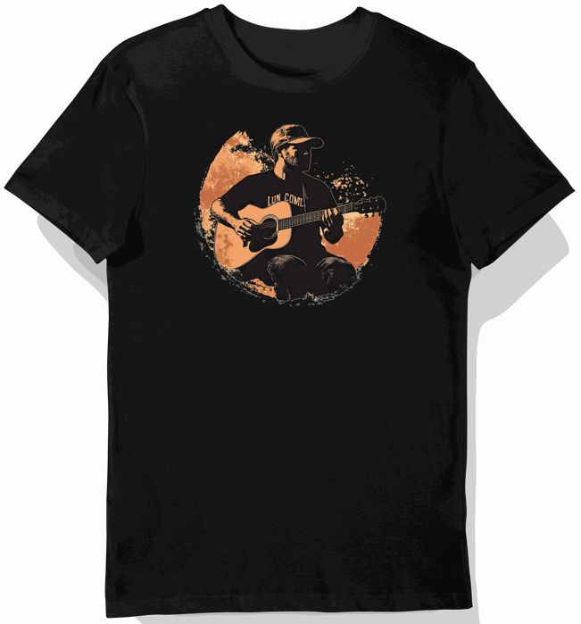 Koszulka męska czarna z nadrukiem country i muzyka XL
