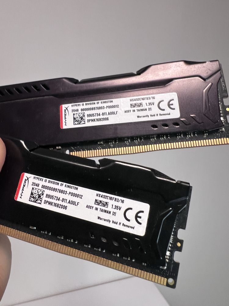 HyperX DDR4 32GB 2x16GB 3200Mhz, оперативна пам’ять, ОЗУ Fury Black