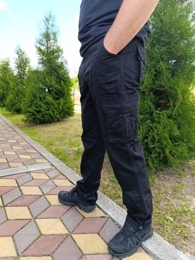 Штани чоловічі великих розмірів Loshan карго олива, чорні.