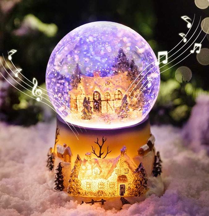 Магический шар! Снежный музыкальный шар с автоснегом 11x11x16 см