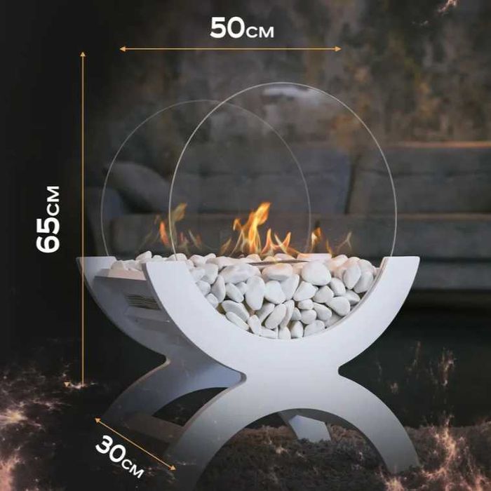 Підлоговий біокамін Hafland для освітлення (БЕЗ ДИМУ), биокамин