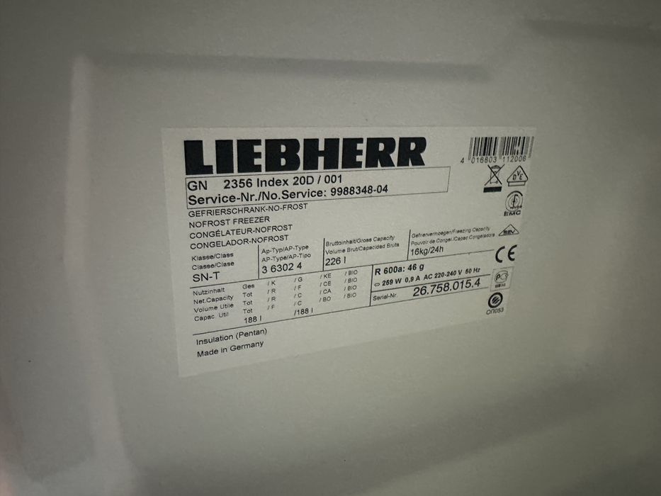ТОП ! Морозильна камера Liebherr / A+++ / 226 л / No Frost /VarioSpace