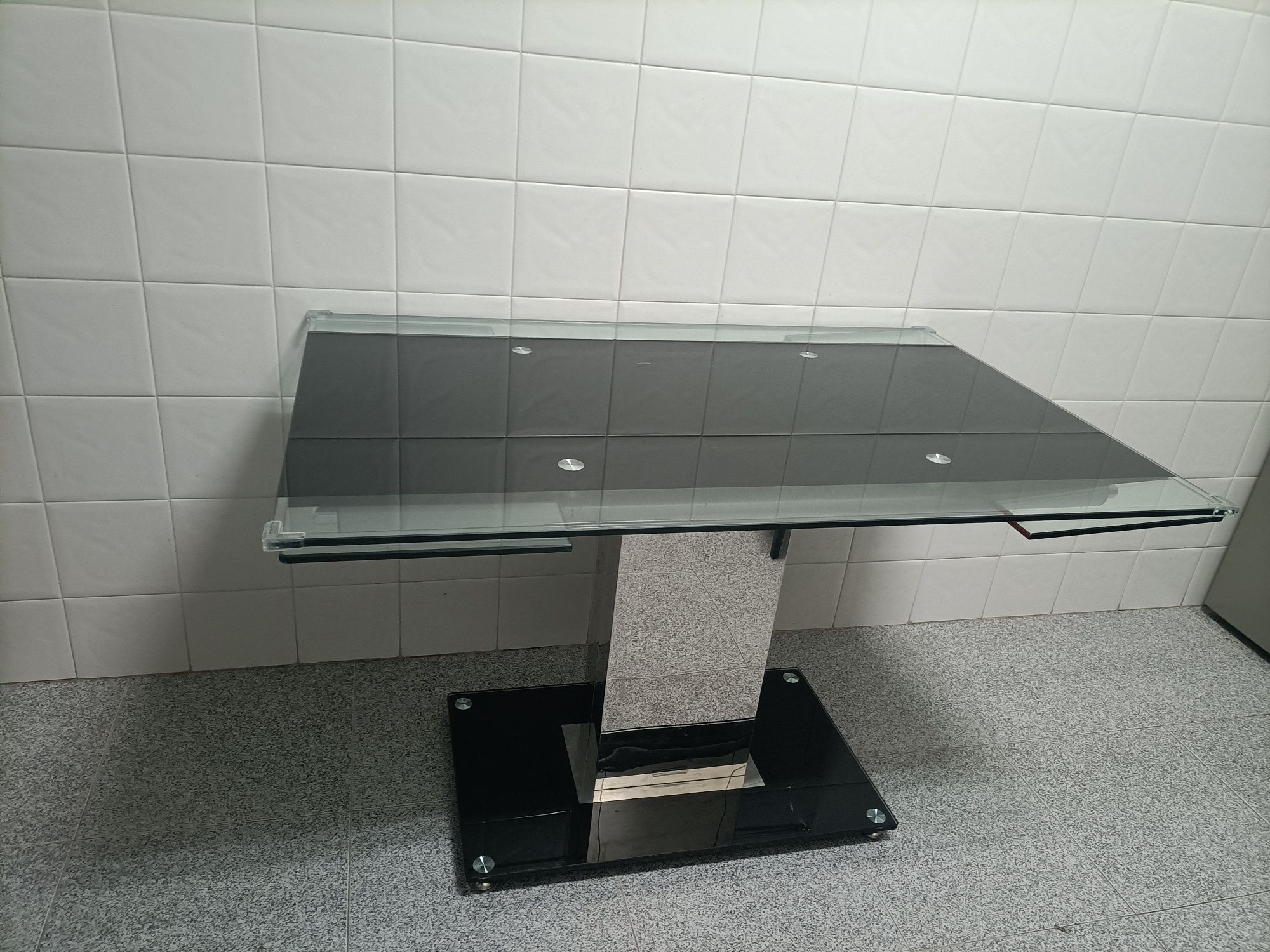 Mesa cozinha vidro extensível
