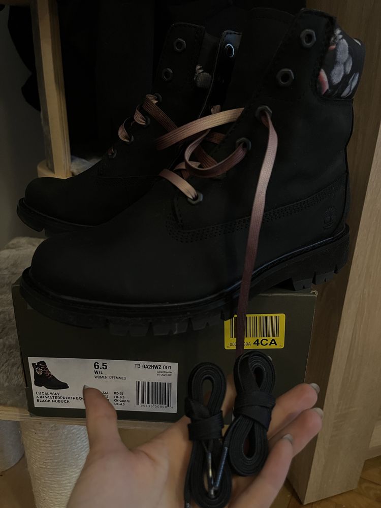 Oryginalne czarne Timberlandy LUCIA 37,5