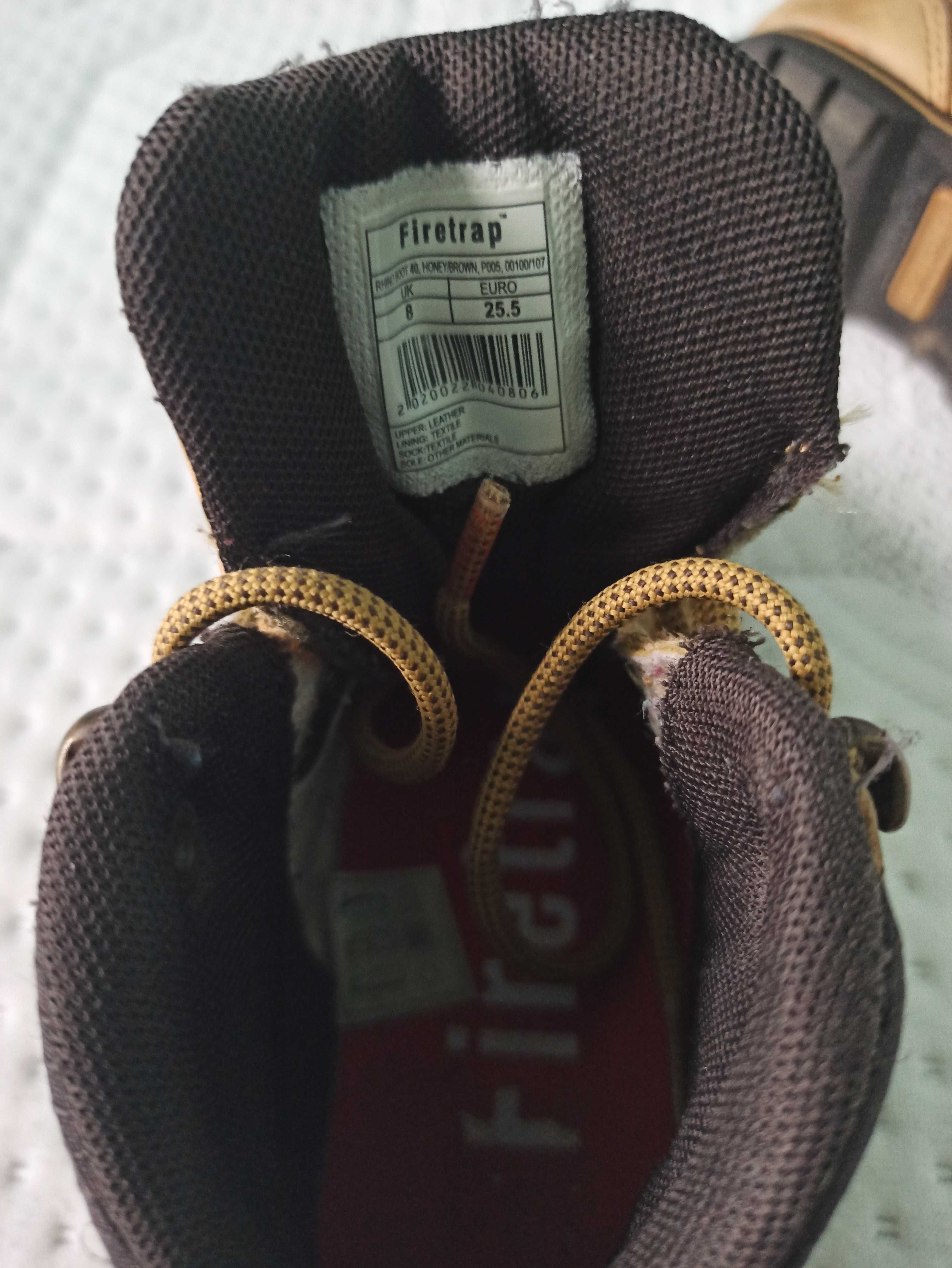 Trapery Firetrap camel wiązane skóra r. 25,5