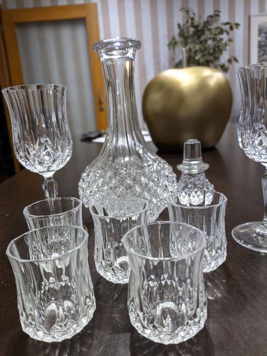 Conjunto  de Garrafa Licoreiro com 5  copos em Cristal D'Arques