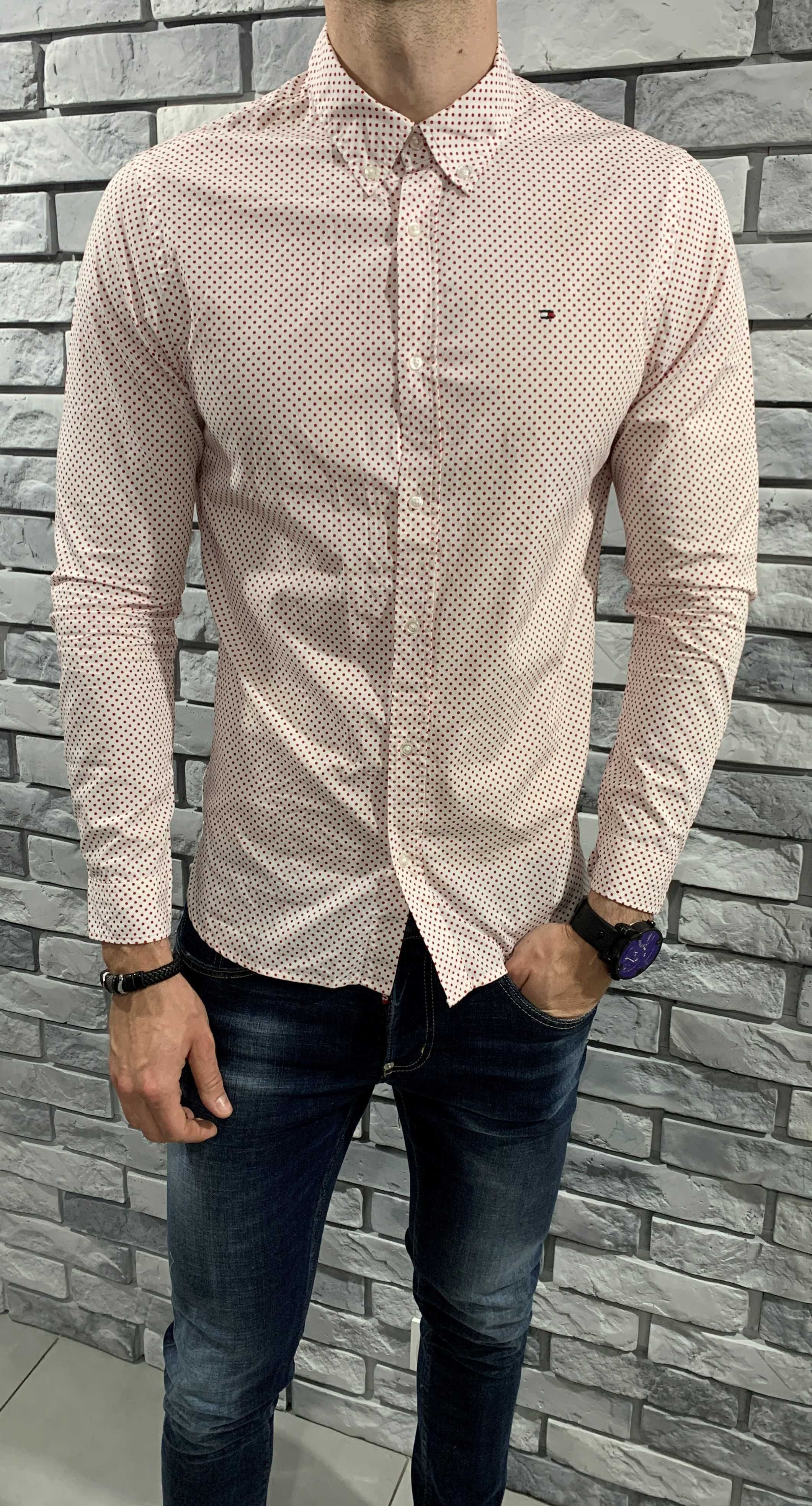 TOMMY HILFIGER oryginalna koszula S/M/L/XL/XXL kropki TOMMY JEANS