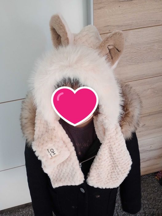 Czapka z szalem zimowa kot nowa prezent święta