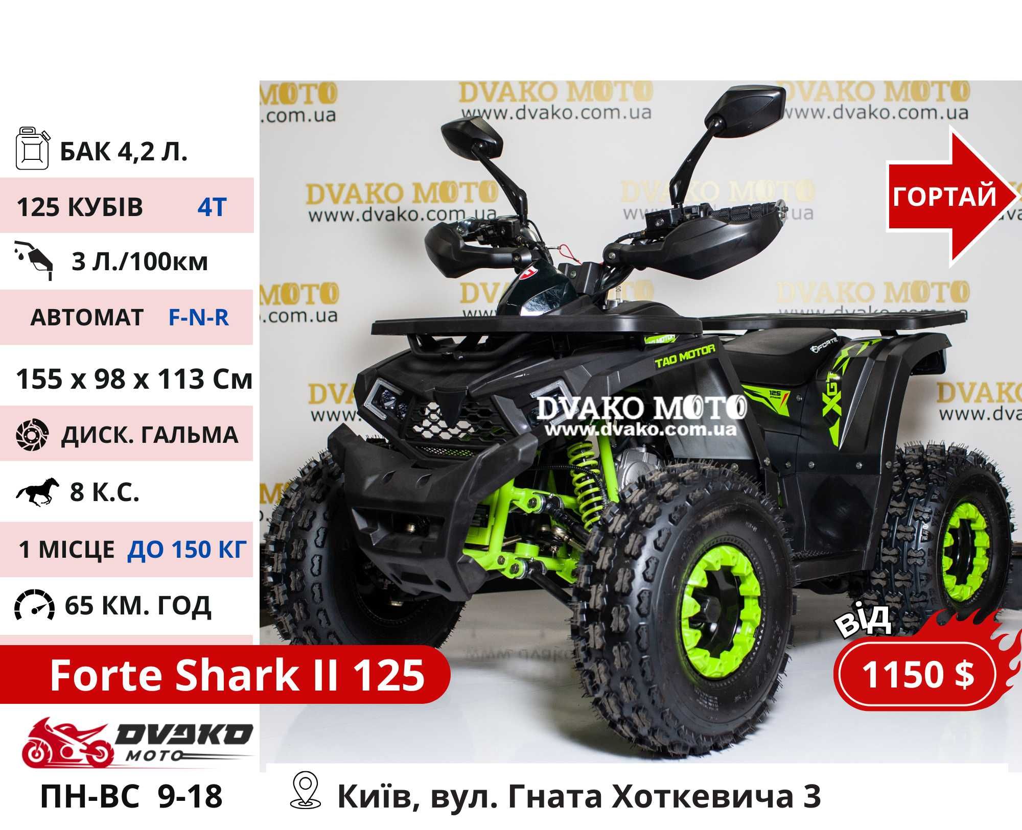Квадроцикли Для Підлітків 110 125 150 Куб 1500w 1000w - FORTE ATV125G