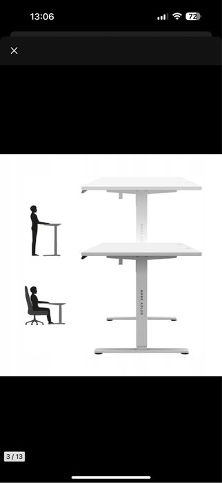 Mark Adler Biurko ELEKTRYCZNE regulowane 160 x 80 cm LEADER 7.6 White