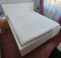 Łóżko Ikea Malm z pojemnikiem, białe, 160x200 + materac Matrand