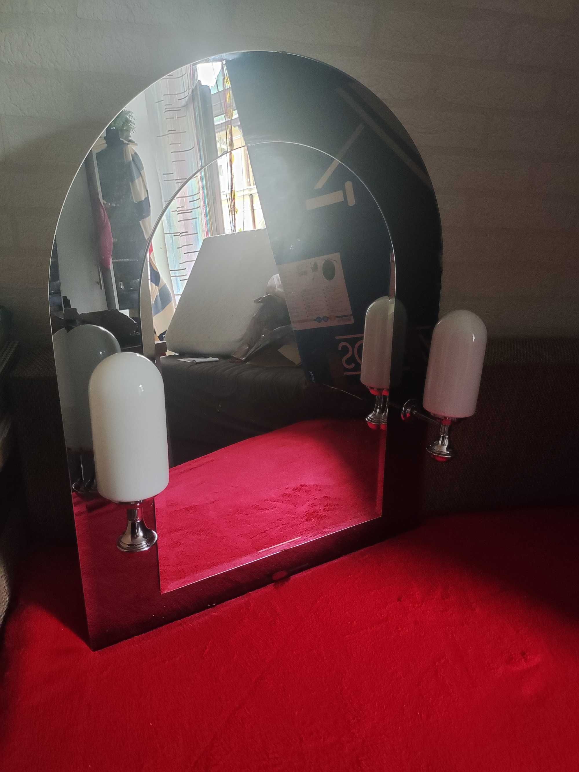 Lustro Łazienkowe ścienne na ścianę z Oświetleniem Lampka do łazienki
