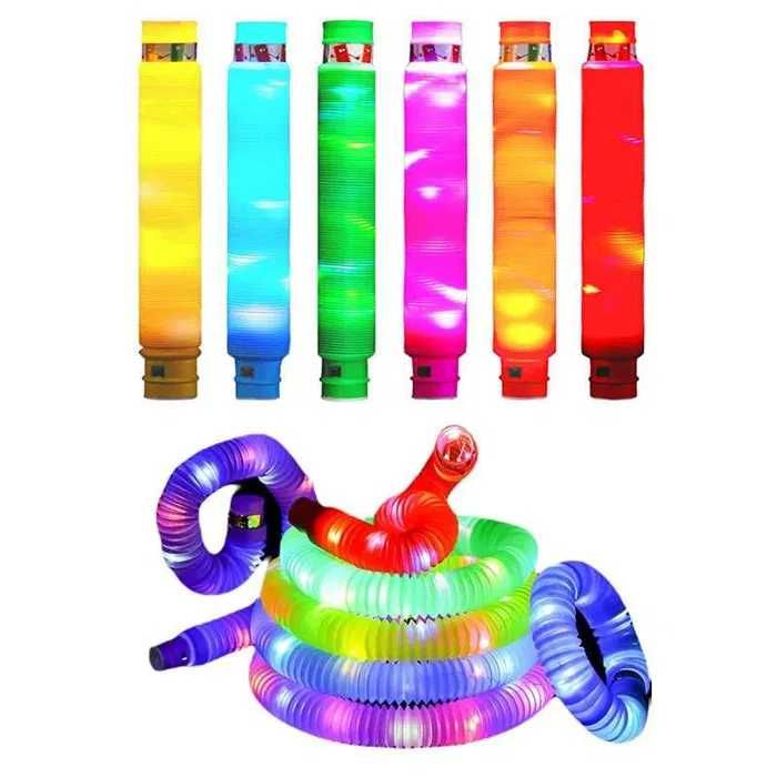 Rurki Sensoryczne Pop Tube LED Świecące Duże Rurki Zestaw XXL