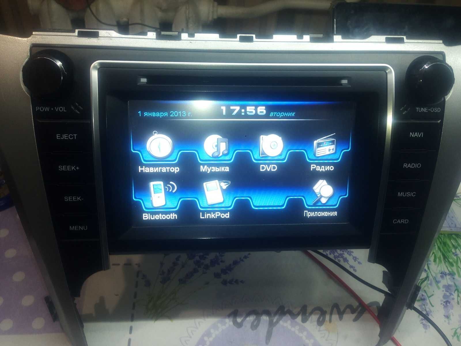 Автомагнитола toyota camry 50 55 gps bluetooth mp3 sd