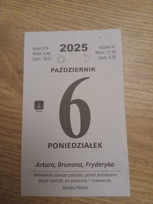 Kartka z.kalendarza dla.pani Weroniki