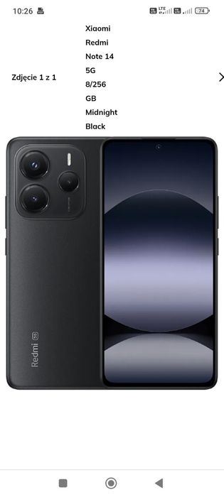 Xiaomi Redmi Note 14 5G 8/256 GB Midnight Black
Ocena: