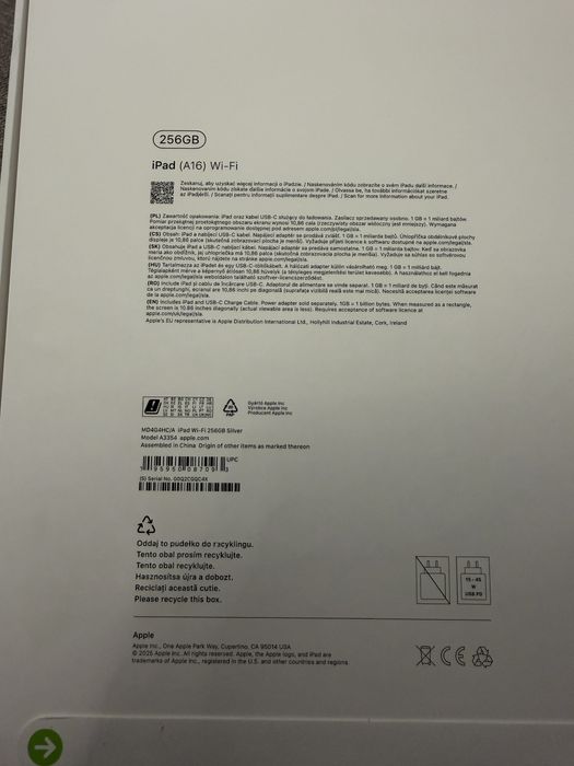 Ipad 11gen 256 gb wifi srebrny nowy zaplombowany