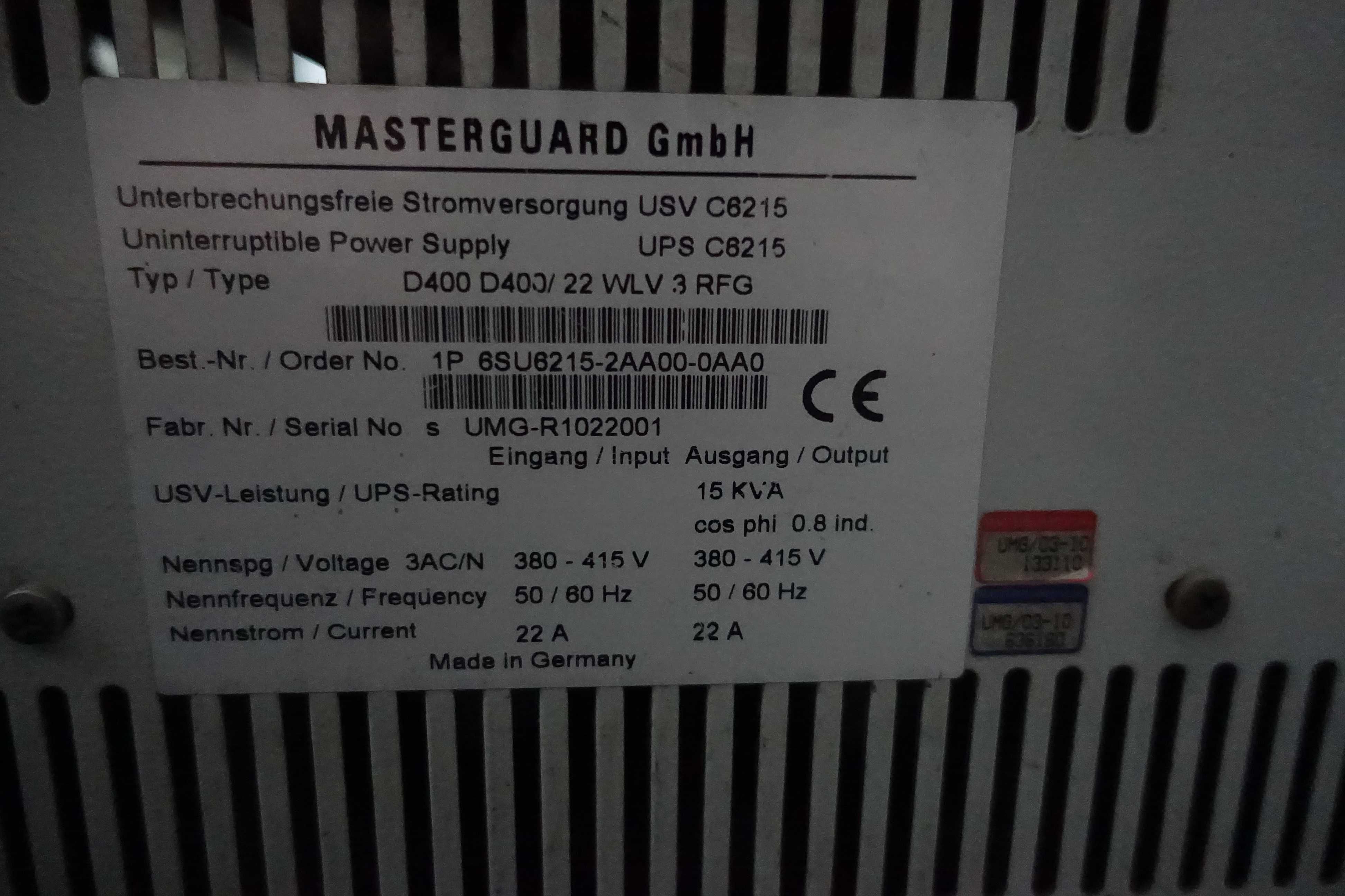 zasilacz awaryjny Master Guard 15 KVA UPS