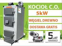 Kocioł 5kW Producent Kotły Dostawa Gratis Drewno Węgiel Piec Zasypowy