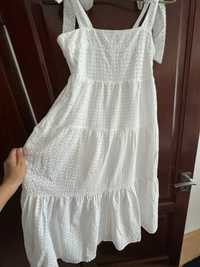 piękna biała letnia sukienka 100% bawełna / rozmiar 40-42