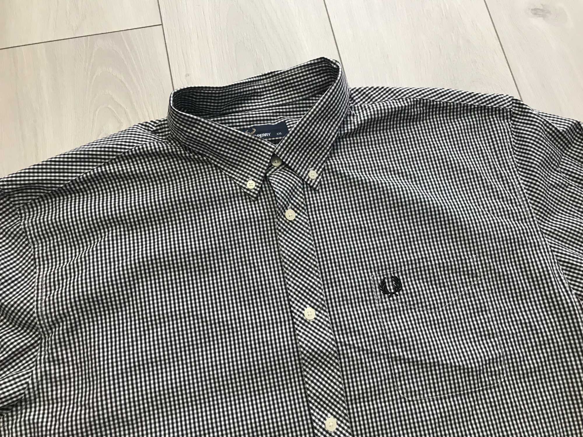 FRED PERRY r.XXL oryginalna koszula męska w kratkę stan BDB