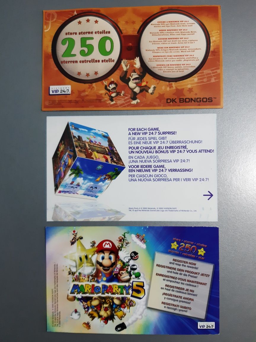Cartões Club Nintendo / VIP 24:7 (GameCube, DS e Wii)