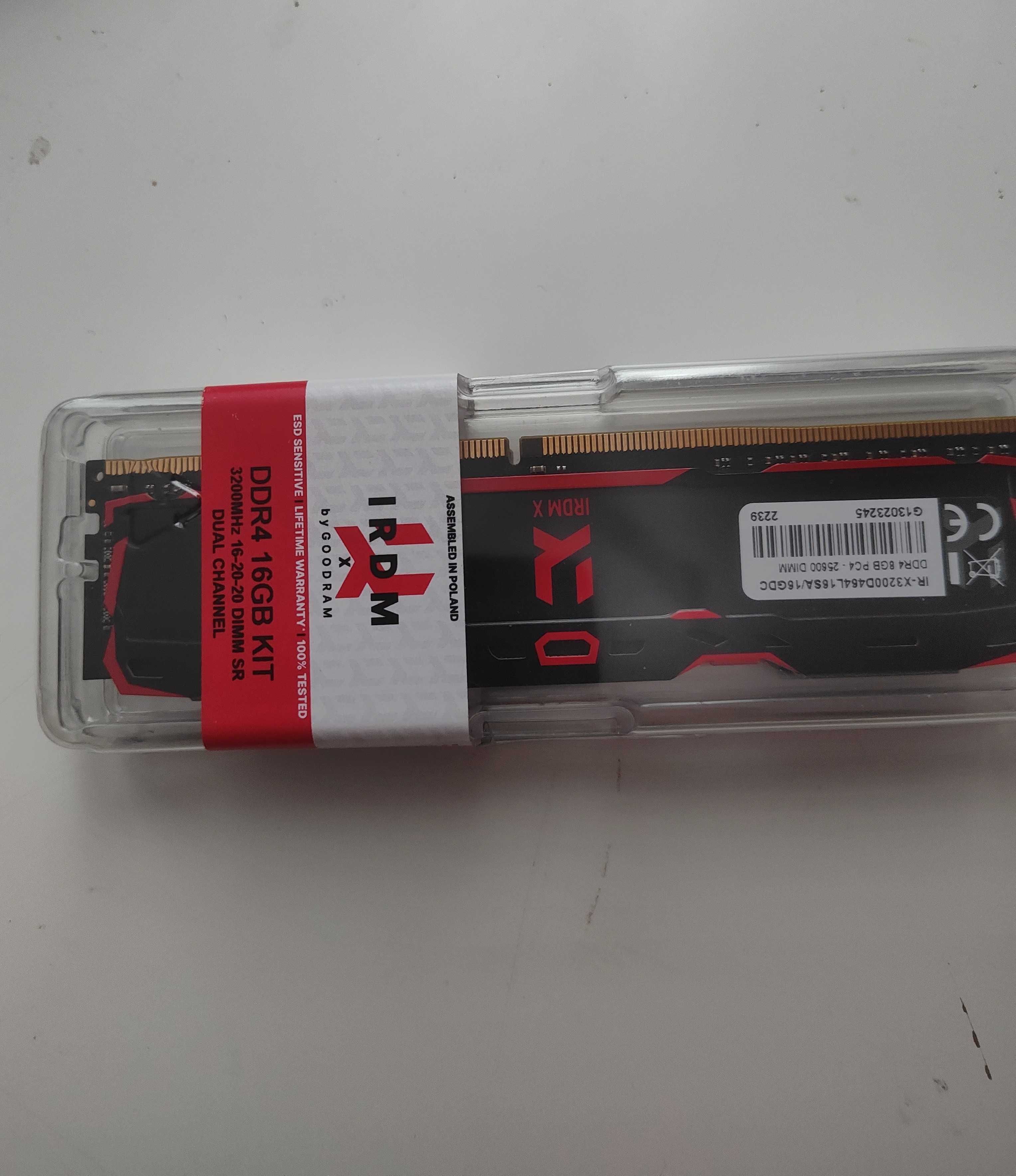 Pamięć RAM IRDM DDR4 16 GB 2x8 GB 3200 MHz CL16 • GoodRAM • jak nowa