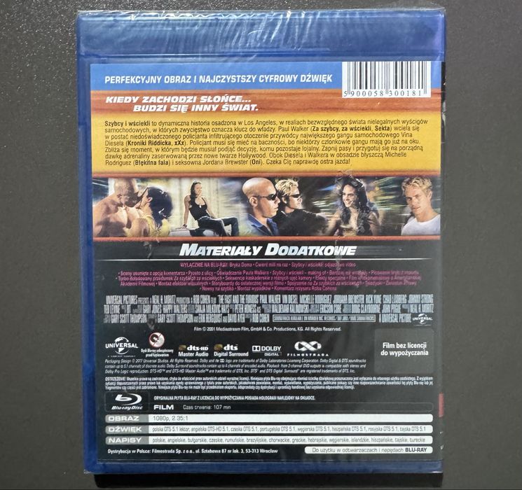 Szybcy i Wściekli 1 Blu-Ray PL