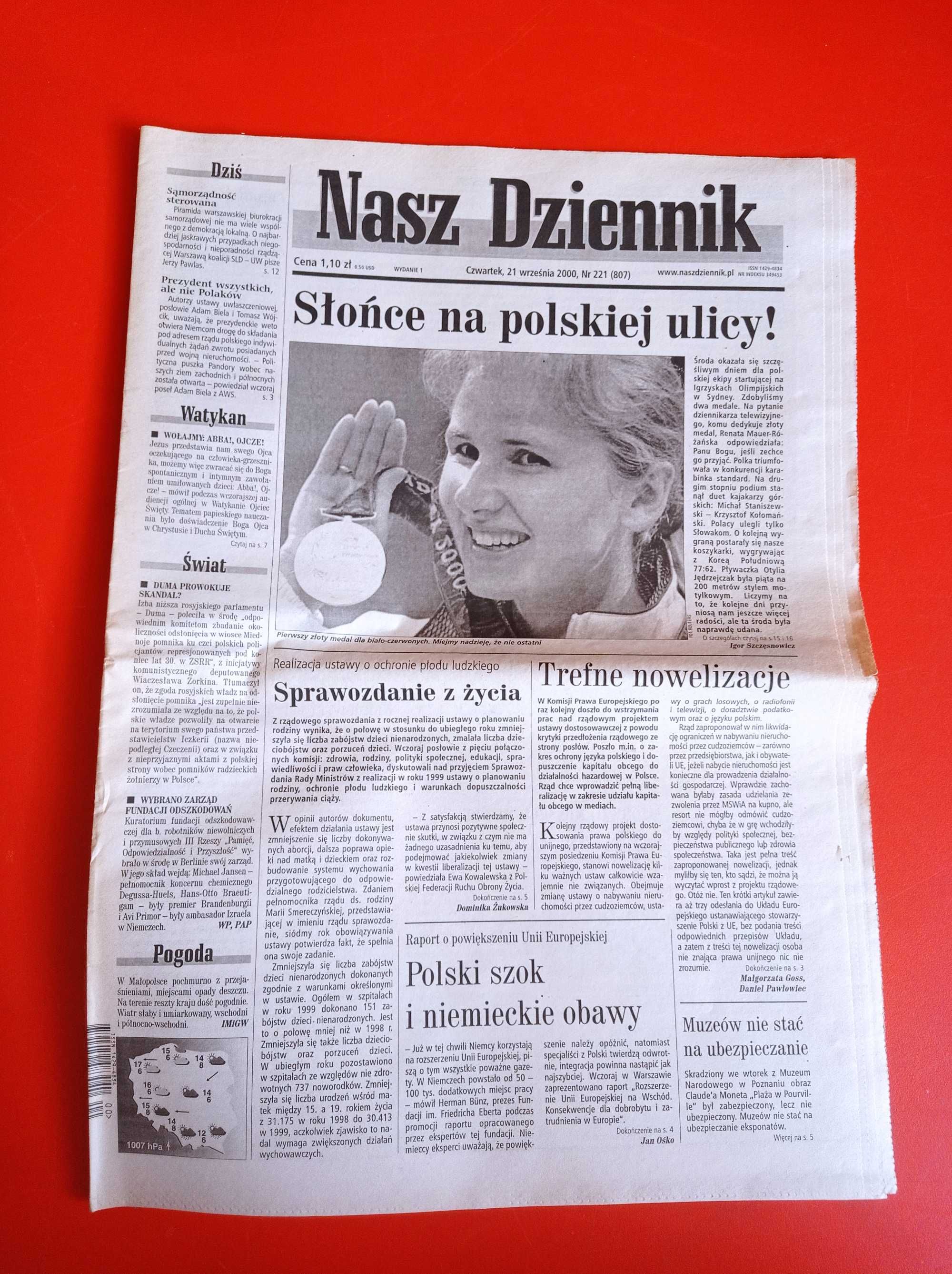 Nasz Dziennik, nr 221/2000, 21 września 2000, Renata Mauer-Różańska