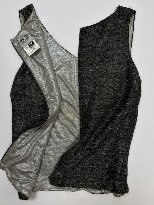 Майка блуза без рукавів на змійці Versace S оригінал мохер + шерсть