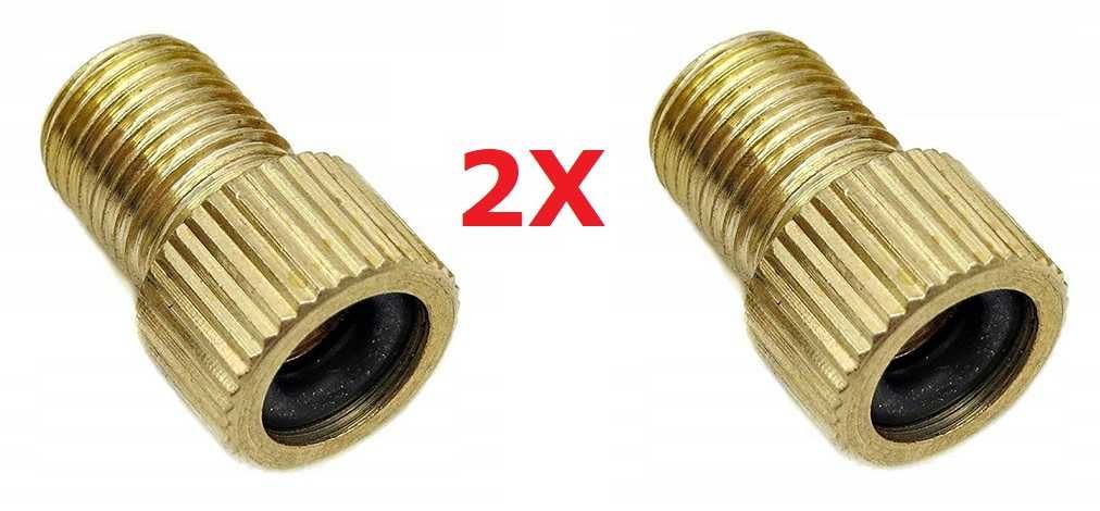 2 X Adapter redukcja wentyla FV DV-AV do pompowania roweru na stacji