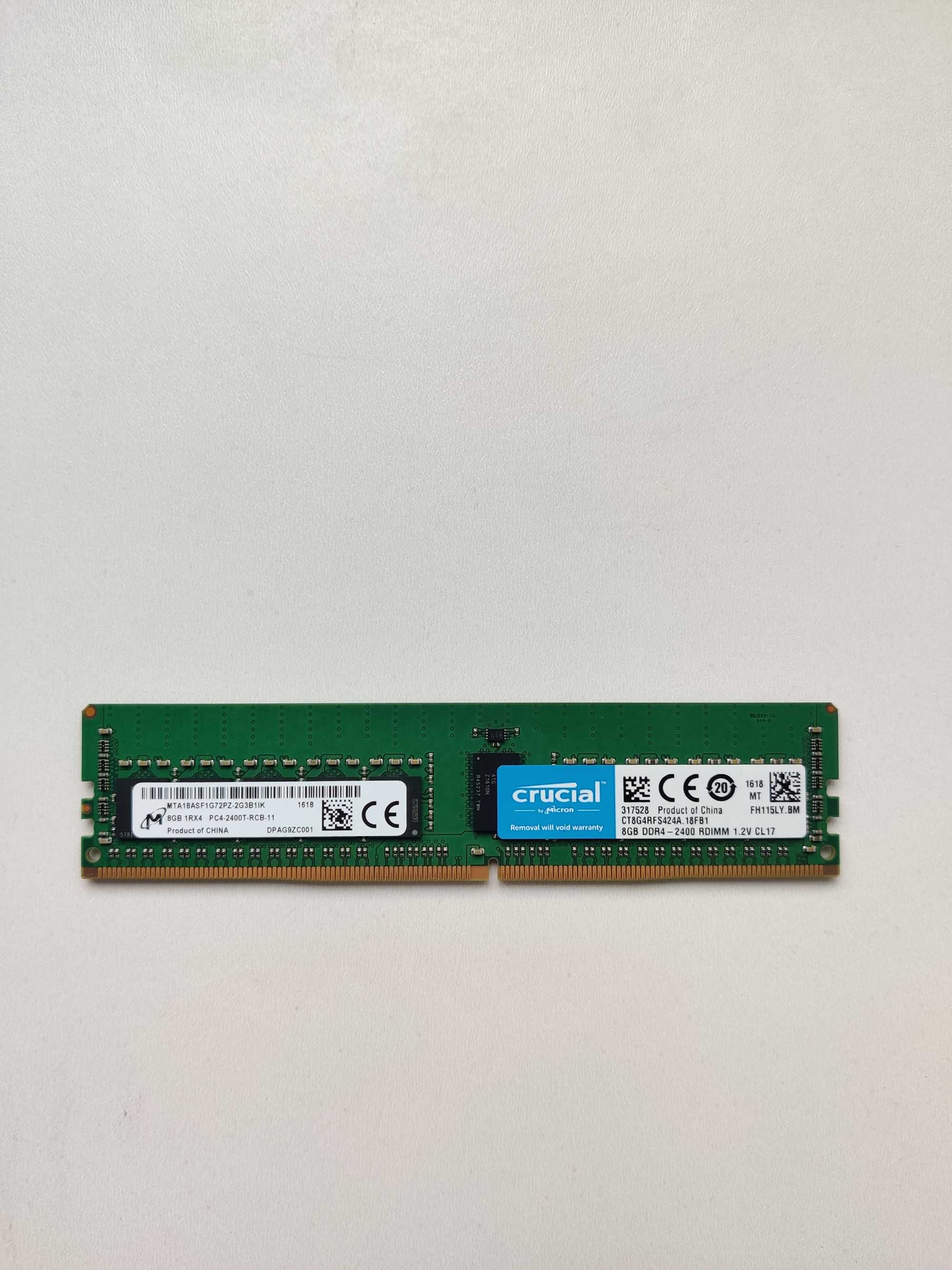 Серверная память 8GB 1Rx4 1Rx8 PC4 - 2400T DDR4 2400 ECC Reg X99