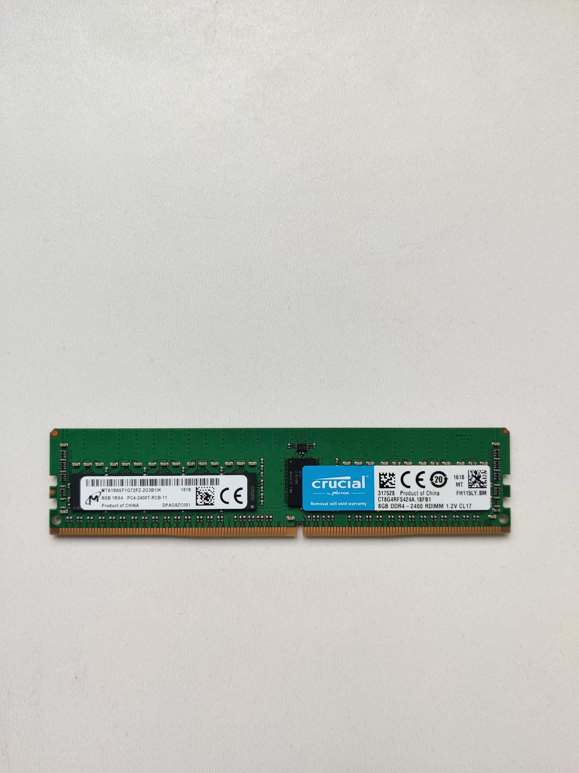 Серверная 8GB Samsung Micron 1Rx4 1Rx8 2400T ECC Reg X99