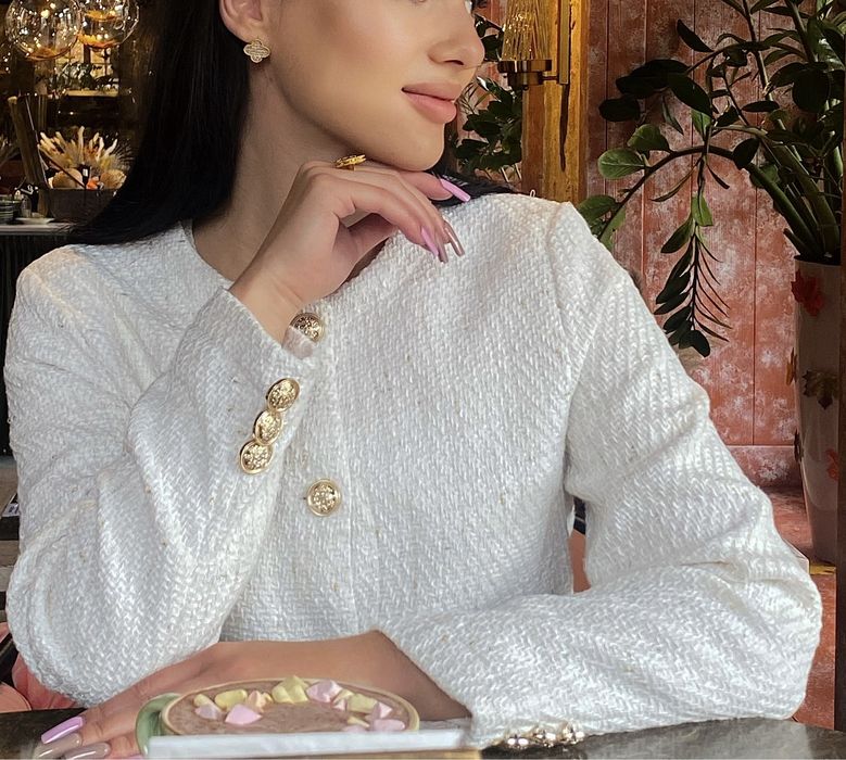 Жакет твідовий Chanel кардиган жіночий жакет old money пиджак твид
