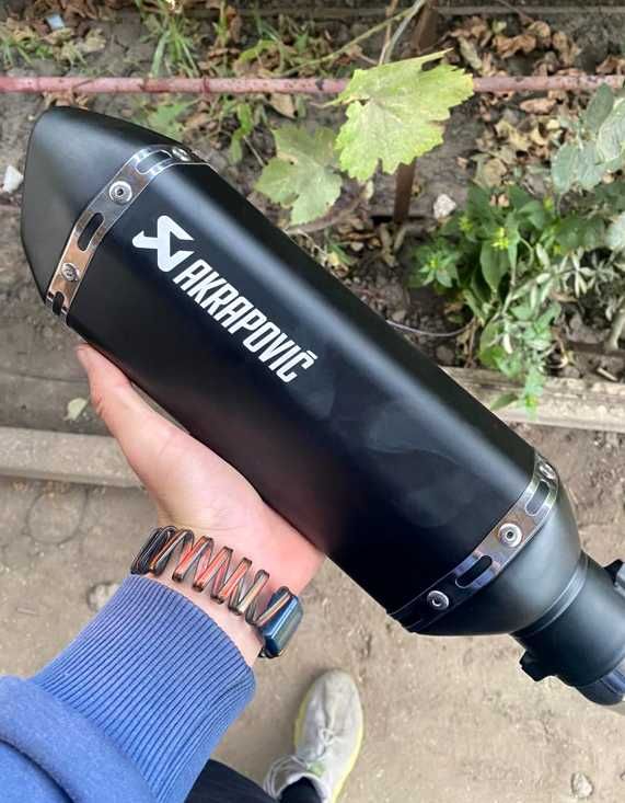 Прямоток на мотоцикл Акрапович на мопед выхлоп вихлоп прямоток мопед