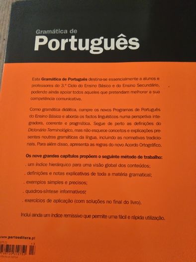 Gramática de Português - 3.º Ciclo e Ensino Secundário