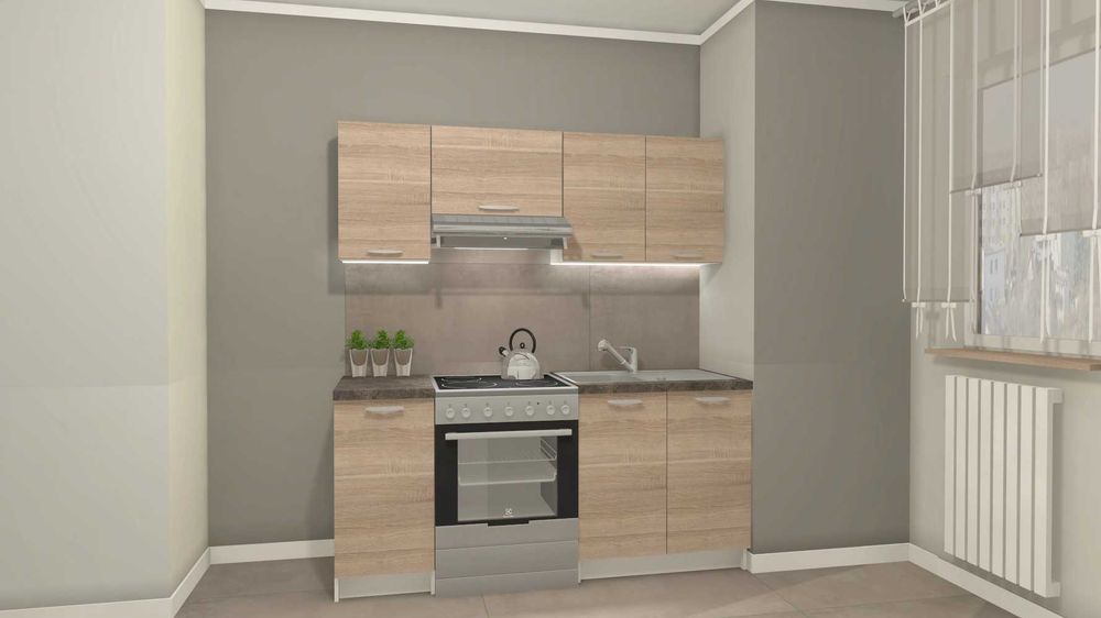 szafki kuchenne komplet 5 szt - nowe w paczkach  ( dąb sonoma ) 595 zł