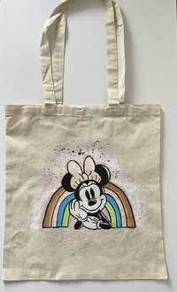 Torba bawełniana z uszami eko shopperka Myszka Minnie handmade