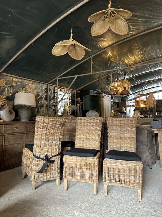 Krzesła z grubego rattanu komplet 6szt. RATTAN farmhouse Loberon