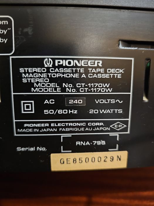 Pioneer leitor de cassetes