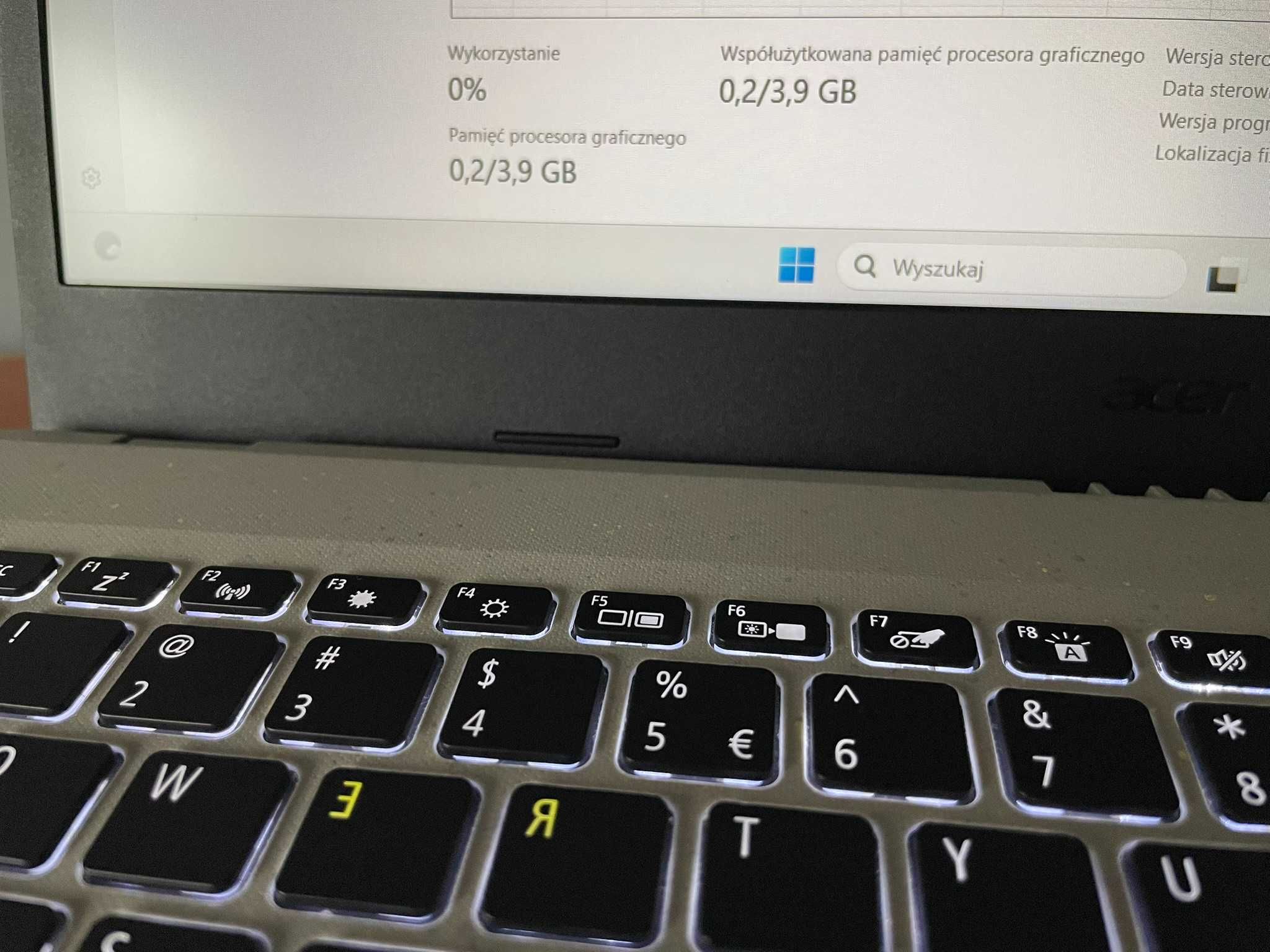 OKAZJA nowy Laptop Acer gamingowy 15,6" 8x4.50GHz i5 500GB Win 11 AI