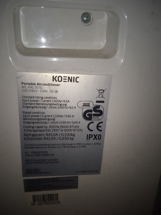 Klimatyzator wentylator przenośny grzejnik Koenic