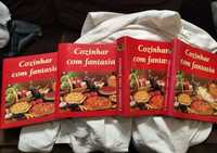 4 livros de culinária "cozinhar com fantasia"