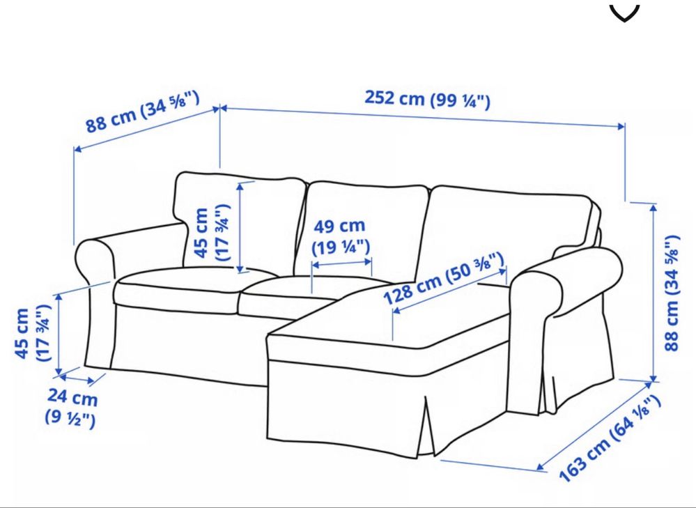 Sofa kanapa Ikea Ektorp z szezlongiem