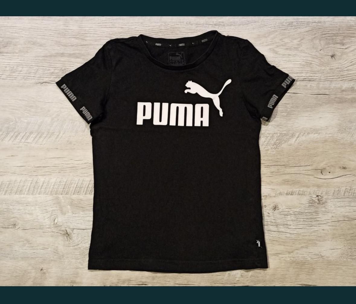 Puma t-shirt 140 czarna biała koszulka bluzka oryginał stan bdb