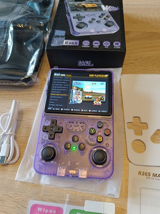 Konsola r36s 100% Oryginał 128gb 20000 gier NOWA+folia+etui FIOLETOWA