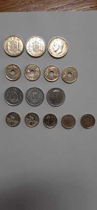 Moedas de Espanha anteriores ao Euro - lote de 15 moedas
