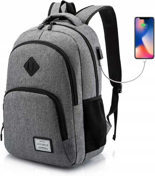 Plecak Miejski 35L Sportowy laptop Augur Losmile Wodoodporny kabel USB