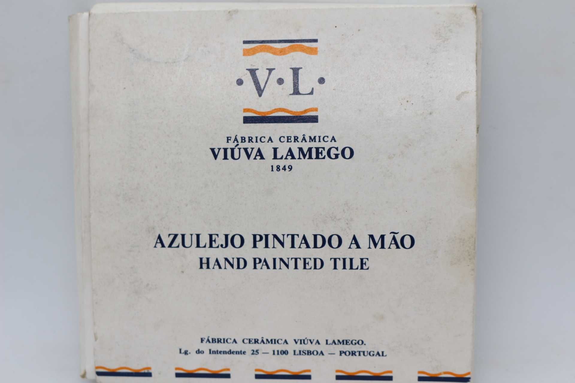 Azulejo Produção Viúva Lamego Pássaro Amarelo e Azul com embalagem