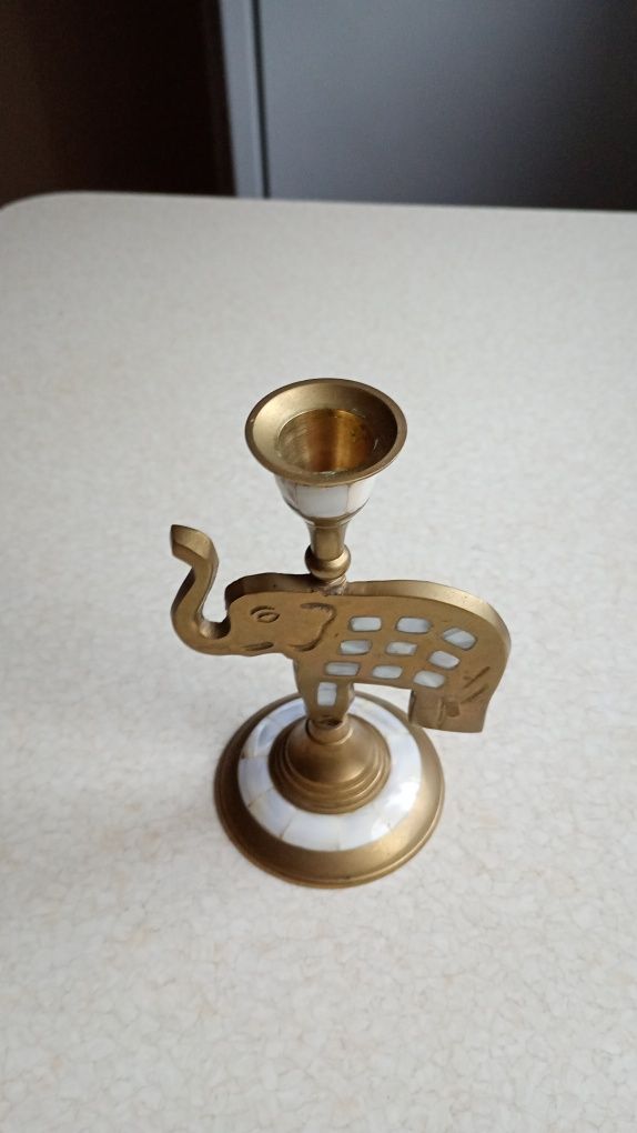 Mosiężny słoń figurka 15 cm wysokość